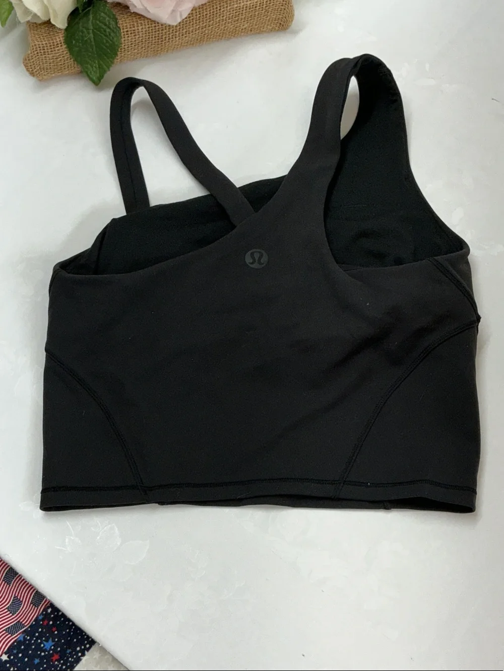 lululemon athletica Black Racerback Crop Sports Bra